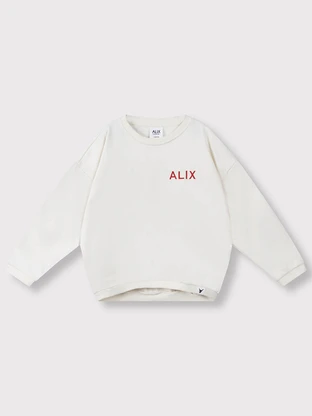 ALIX The Label kids knitted bull sleeve sweater