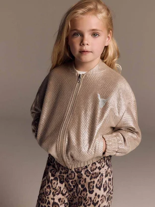 ALIX The Label kids knitted silver bomber
