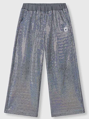ALIX The Label kids knitted wide leg sparkle pants