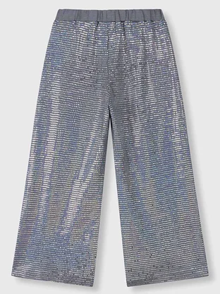 ALIX The Label kids knitted wide leg sparkle pants