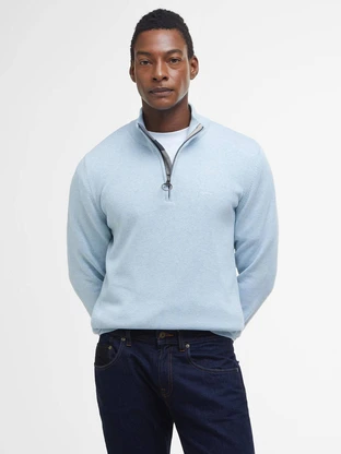 barbour classic COTTON HALF ZIP KNITTED JUMPER