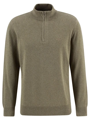 barbour classic COTTON HALF ZIP KNITTED JUMPER