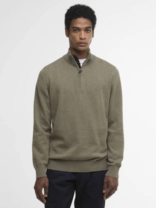 barbour classic COTTON HALF ZIP KNITTED JUMPER