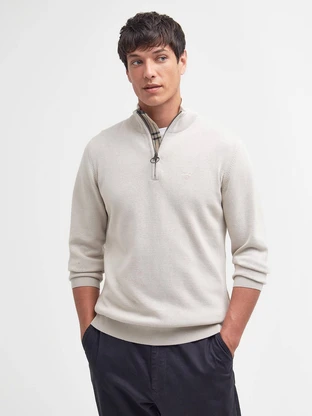 barbour classic COTTON HALF ZIP KNITTED JUMPER