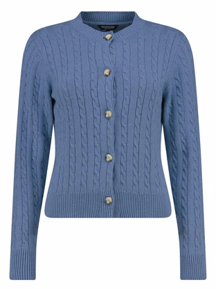 Bloomings Crew neck cardigan cable knit