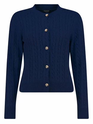 Bloomings Crew neck cardigan cable knit