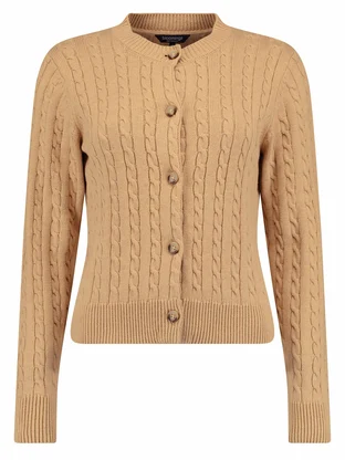 Bloomings Crew neck cardigan cable knit