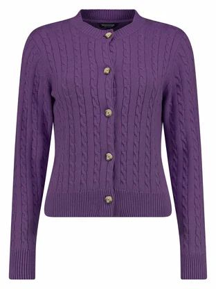 Bloomings Crew neck cardigan cable knit