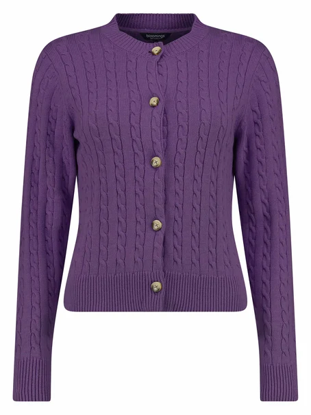 Bloomings Crew neck cardigan cable knit