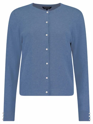 Bloomings Crew neck cardigan pearl button