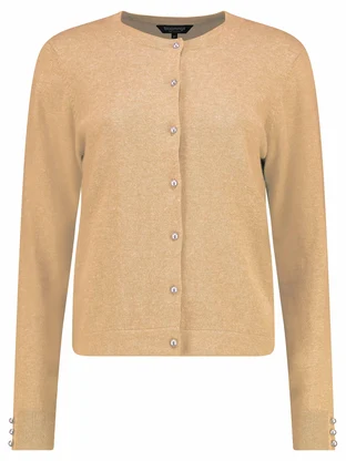 Bloomings Crew neck cardigan pearl button