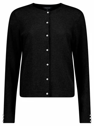 Bloomings Crew neck cardigan pearl button