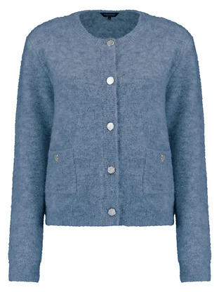 Bloomings Crew neck cardigan soft boucle