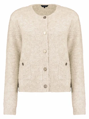 Bloomings Crew neck cardigan soft boucle