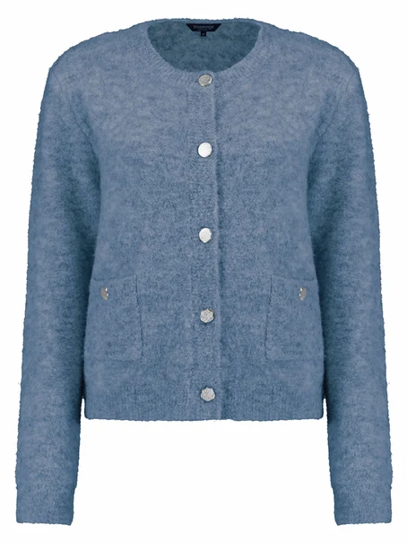 Bloomings Crew neck cardigan soft boucle
