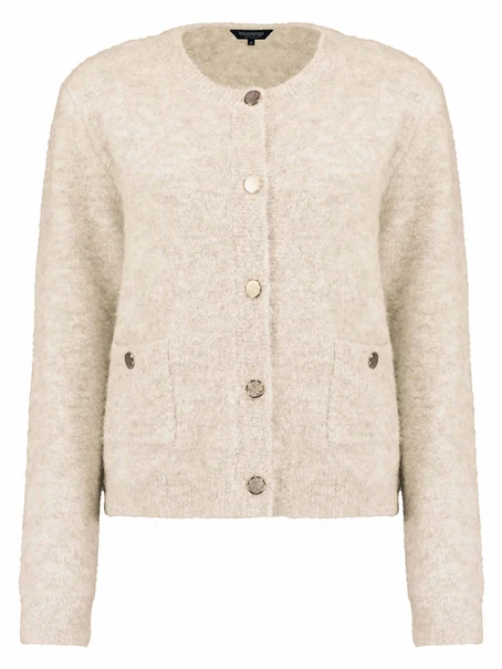 Bloomings Crew neck cardigan soft boucle