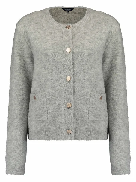 Bloomings Crew neck cardigan soft boucle