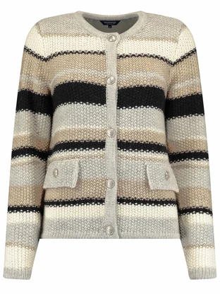 Bloomings Crew neck cardigan stripes