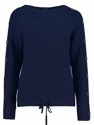Bloomings Crew neck pullover w/metalbutton