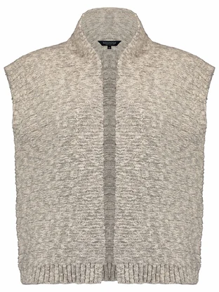 Bloomings Gilet horizontal rib knit metallicyarn