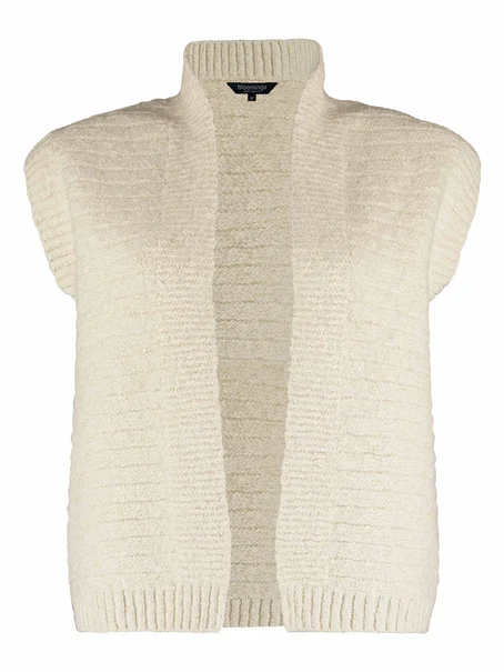 Bloomings Gilet horizontal rib knit metallicyarn