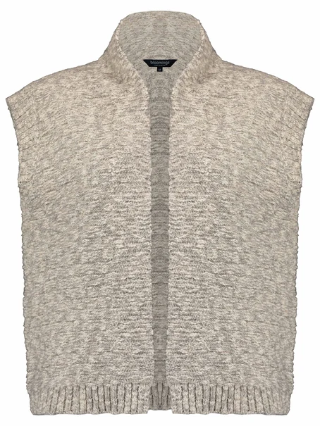 Bloomings Gilet horizontal rib knit metallicyarn