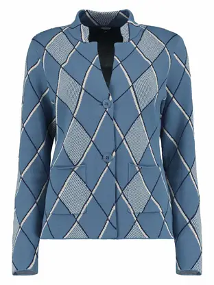 Bloomings Knitted blazer argyle jacquard
