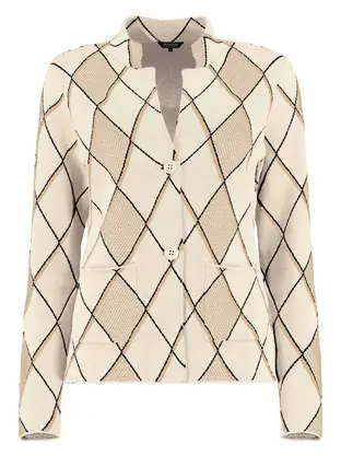 Bloomings Knitted blazer argyle jacquard