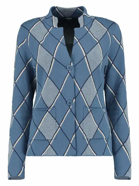 Bloomings Knitted blazer argyle jacquard