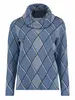 Bloomings Loose turtle neck pullover argylejacquard