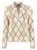 Bloomings Loose turtle neck pullover argylejacquard