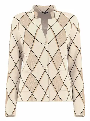 Bloomings Loose turtle neck pullover argylejacquard