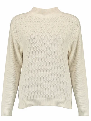 Bloomings Mock neck pullover fancy knit