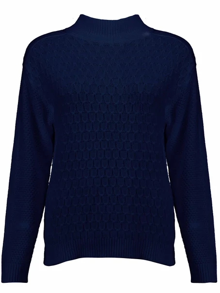 Bloomings Mock neck pullover fancy knit