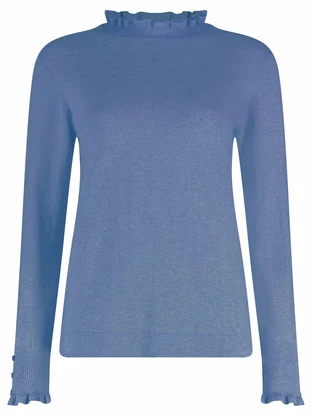 Bloomings Mock neck pullover w/ frills