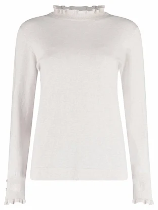Bloomings Mock neck pullover w/ frills