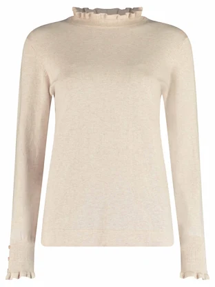 Bloomings Mock neck pullover w/ frills