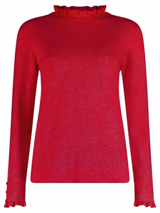 Bloomings Mock neck pullover w/ frills