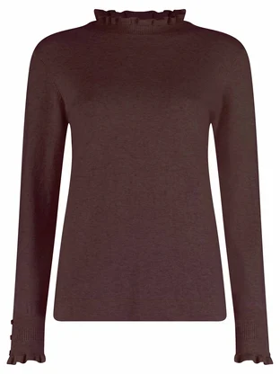 Bloomings Mock neck pullover w/ frills