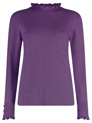 Bloomings Mock neck pullover w/ frills