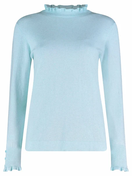 Bloomings Mock neck pullover w/ frills