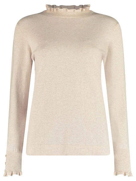 Bloomings Mock neck pullover w/ frills