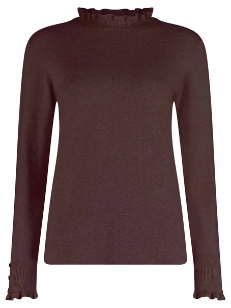 Bloomings Mock neck pullover w/ frills
