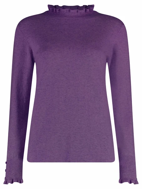 Bloomings Mock neck pullover w/ frills