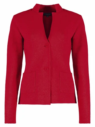 Bloomings Stand up collar blazer structureknit