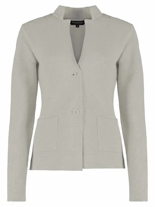 Bloomings Stand up collar blazer structureknit