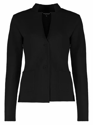 Bloomings Stand up collar blazer structureknit