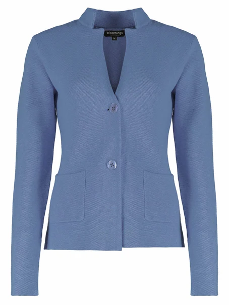 Bloomings Stand up collar blazer structureknit