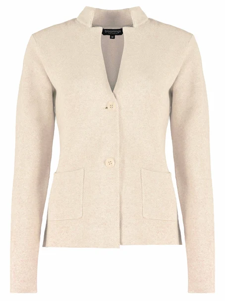 Bloomings Stand up collar blazer structureknit