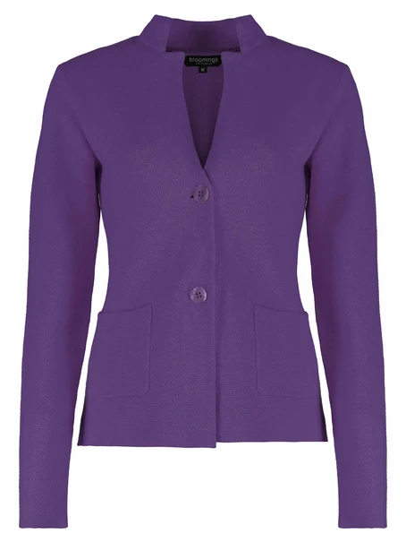 Bloomings Stand up collar blazer structureknit